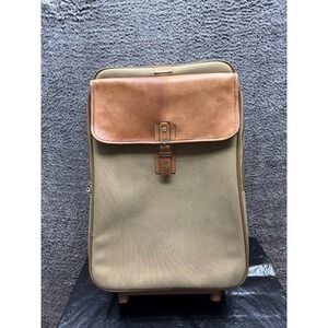 Hartmann Ballistic Nylon Rolling Travel Suitcase Leather Brown‎ 14" x 22.5"